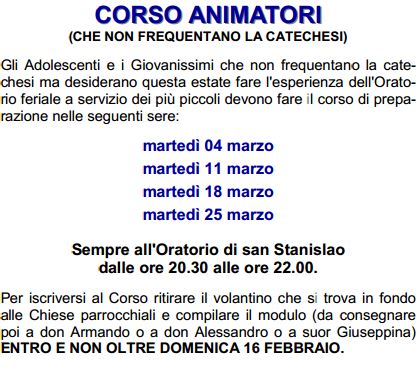 corso animatori