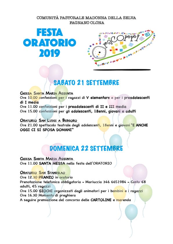 Festa oratorio 2019