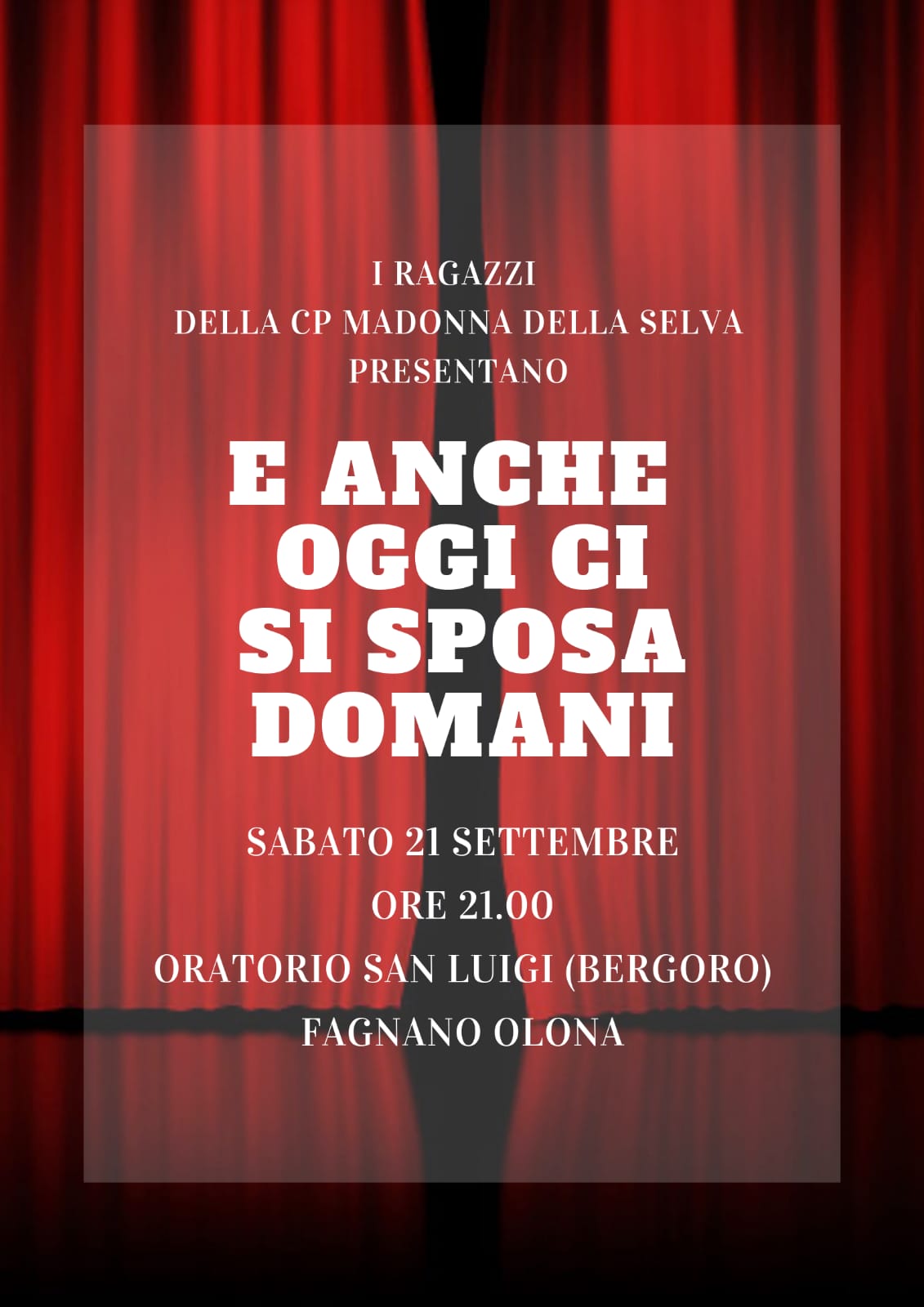 Locandina spettacolo ado 18enni giovani