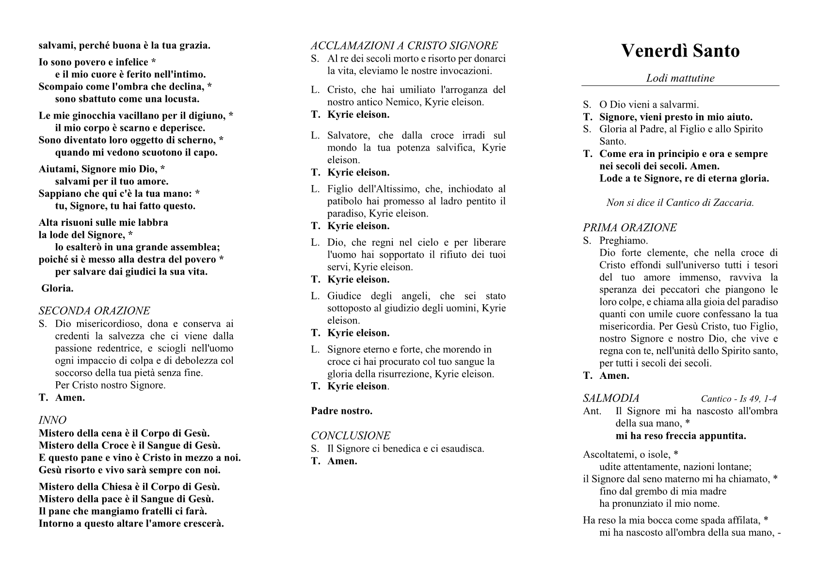 Lodi mattutine del Venerdì Santo1