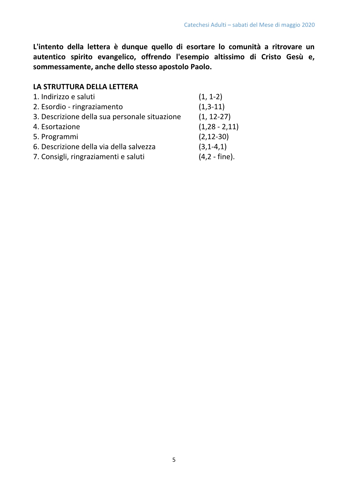 I sabato catechesi adulti - IL VANGELO AL CENTRO5