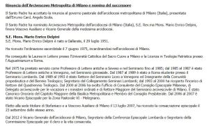 comunicazione ufficale dal sito https://w2.vatican.va