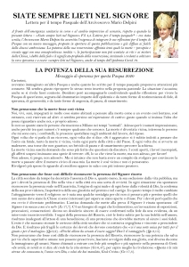 Lettera arcivescovo tempo di Pasqua1