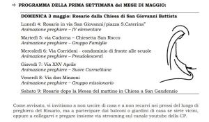 prima settimana mese maggio
